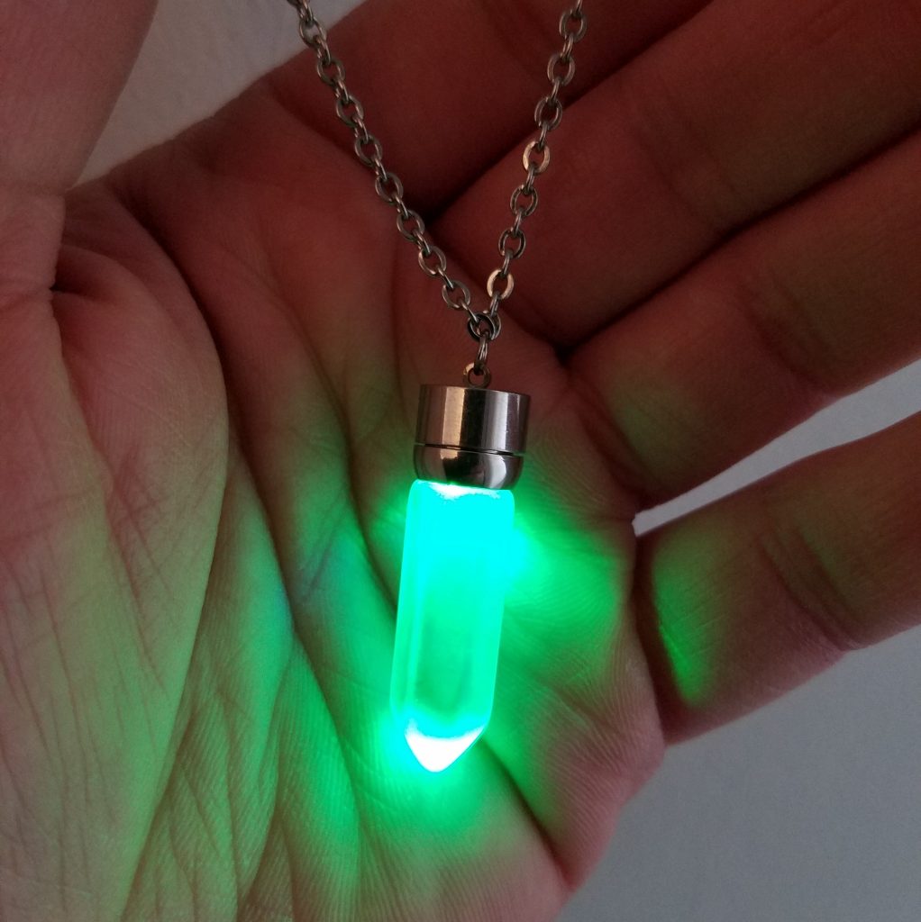 LED Light up Crystal Pendant Necklace Eternity LED Glow
